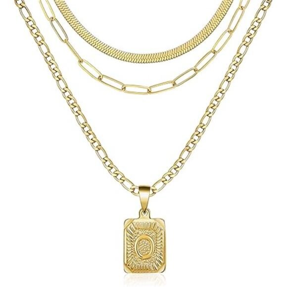 Gold Layered Necklace Set 3 PCS for Women Girls Dainty Trendy Paperclip - Picture 7 of 7